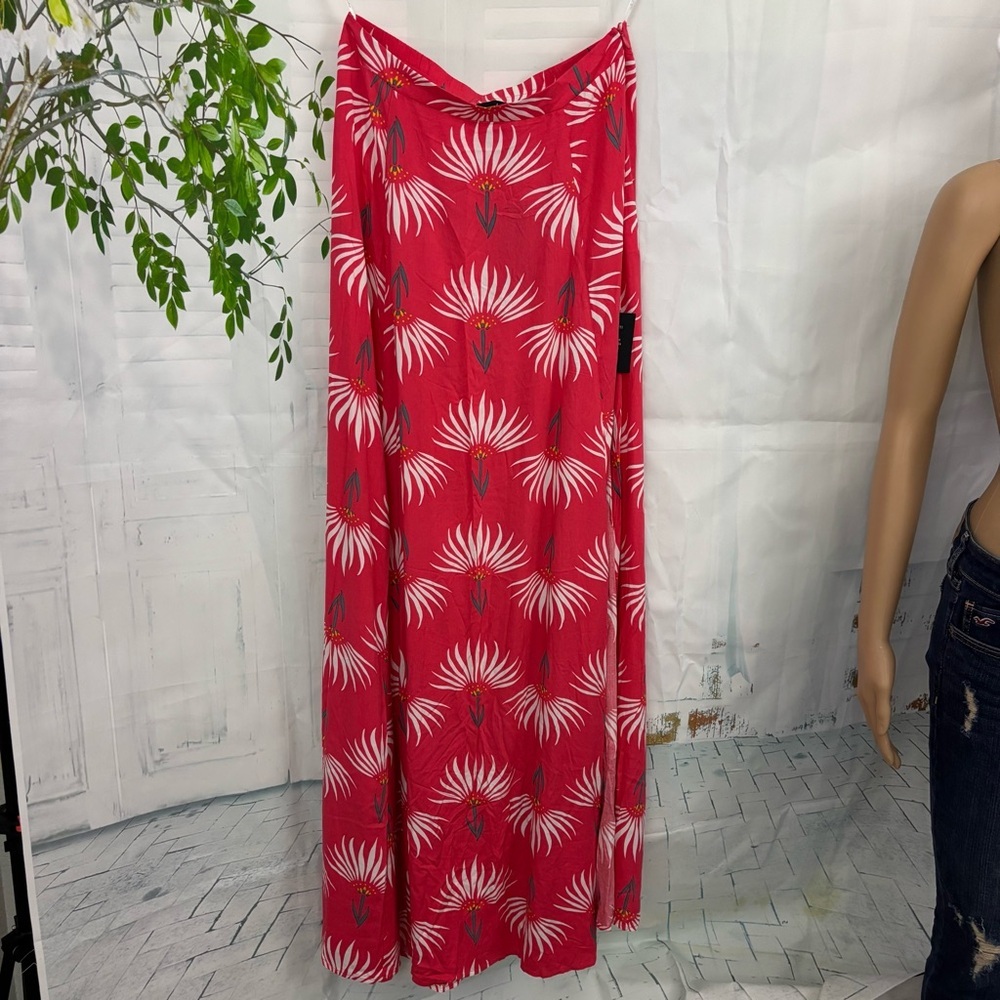 Lulu's Coral and White Floral Skirt